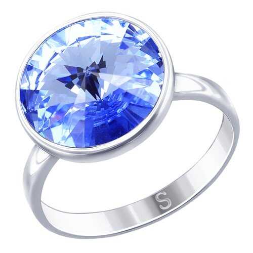 Кольцо женское SOKOLOV из серебра с синим кристаллом Swarovski 94012606 р.20 в Инсити