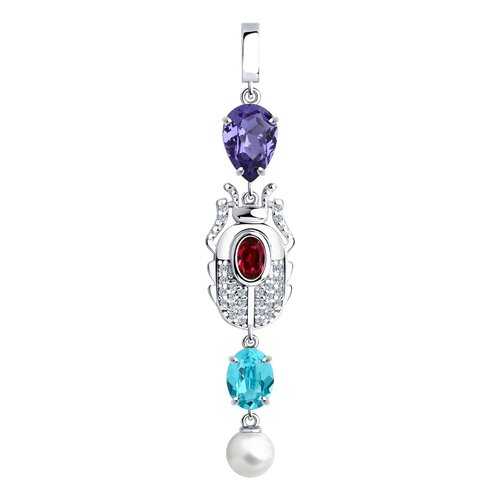 Подвеска SOKOLOV из серебра с жемчугом и кристаллами Swarovski и фианитами 94032526 в Инсити