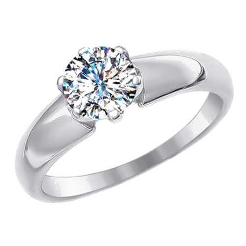 Помолвочное кольцо женское SOKOLOV из белого золота со Swarovski Zirconia 81010237 р.19 в Инсити