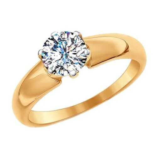 Помолвочное кольцо женское SOKOLOV из золота со Swarovski Zirconia 81010236 р.17.5 в Инсити