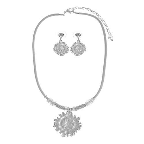 Комплект женский (серьги, колье) Be You to Full КП71147Б серебристый в Инсити