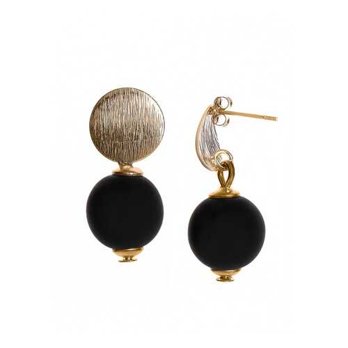 Серьги Perla Metallo Gold Rotondo 9030615064 черные в Инсити