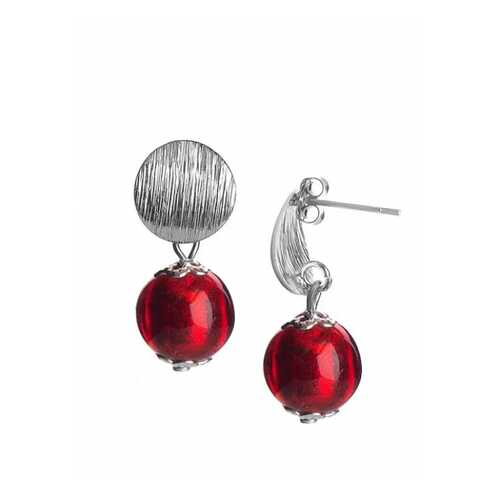 Серьги Perla Metallo Silver Rotondo 09030615 красные в Инсити