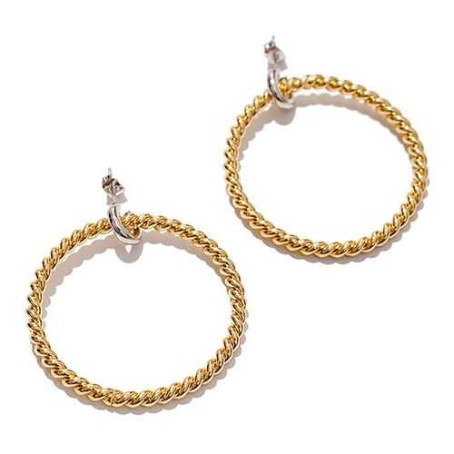 Серьги женские EXCLAIM 036G2732E серебристые/золотистые в Инсити