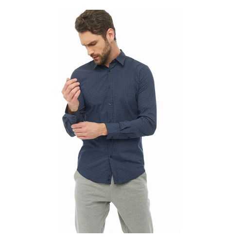 Рубашка мужская United Colors of Benetton 5OP35QJ78_76B синяя M в Инсити